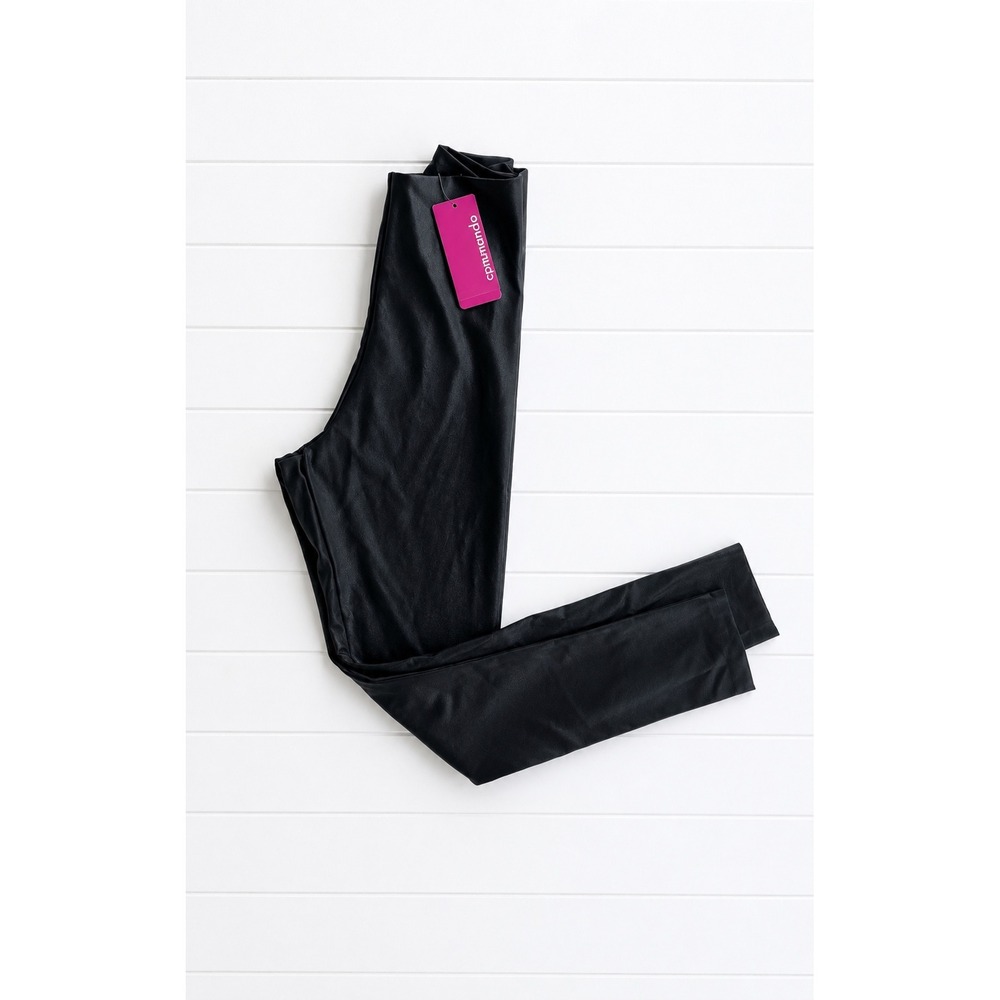 Commando Faux Leather Leggings Black High Waisted SLG01 Womens Small NWT